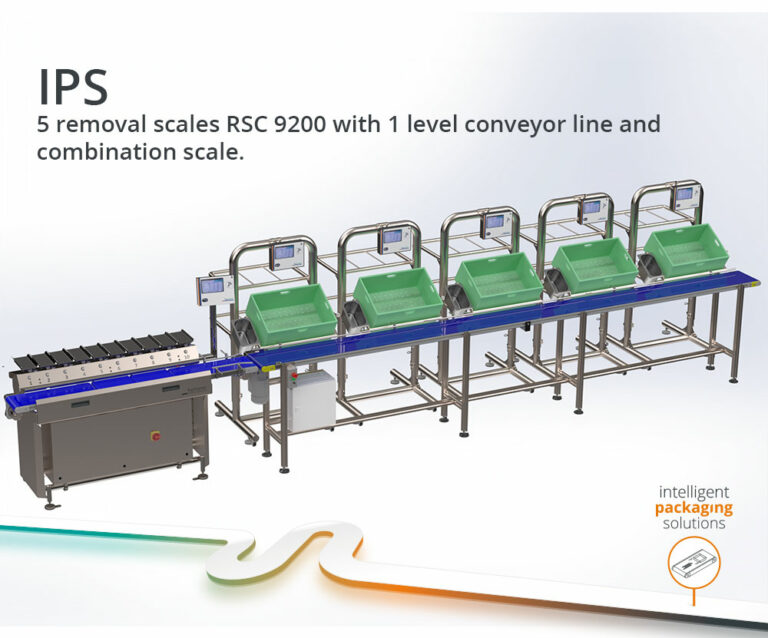 packing line with removal scale